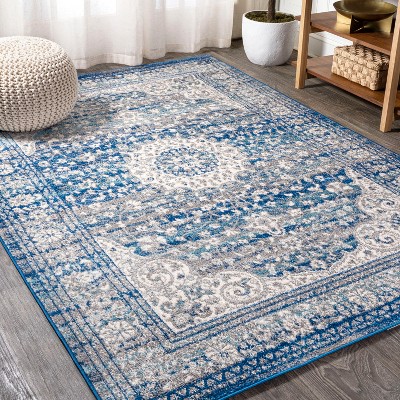 Ferro Filigree Charcoal Black and White Area Rug - JONATHAN Y