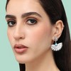 SOHI Women's Silver Feather Drop Earrings - 3 of 3