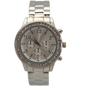 OLIVIA PRATT RHINESTONE BEZEL CHRONOGRAPH BANGLE WATCH - 1 of 4