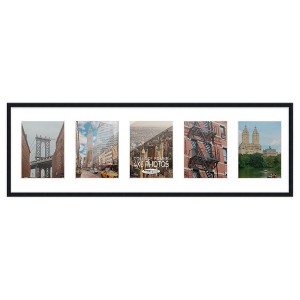 PosterPalooza | Black Finish Collage Frame - White Mat, 20 Frame Sizes to Choose From, UV Acrylic - 1 of 4