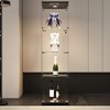 VYNXARIA Glass Display Cabinet with 4 Shelves & Door - Floor Standing Curio Bookshelf, Black - 4 of 4