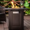 Kumasinova 28" Propane Gas Outdoor Fire Pit Table,50000 BTU Stainless Steel Burner Square Fireplace with 3ft Hose and Lava Stones,ETL Approved,Black - 2 of 4