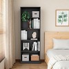 FURNIinspire Decorative Bookshelf 4 Shelves Bookcase Book Shelf, Tall Corner Shelf, Home Storage Organizer, Book Stand, Black, 11.77"*24.7"*71.1" - 4 of 4