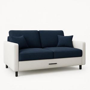Rennnsan Storage Minimalist Sofa in Navy and White - 1 of 1