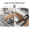 homfan Modern Simple Platform Bed  with Linen Upholstered Headboard and Footboard - 4 of 4