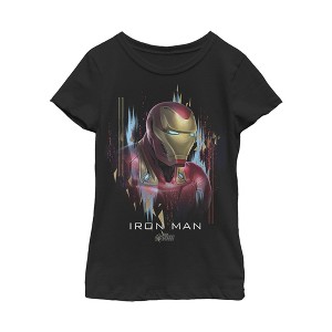 Girl's Marvel Avengers: Endgame Iron Man Glitch T-Shirt - 1 of 3