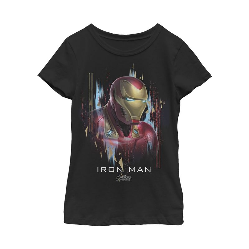 Girl's Marvel Avengers: Endgame Iron Man Glitch T-Shirt, 1 of 4