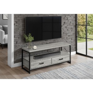 48" Wood-Look TV Stand with Metal Frame, Dual Drawers, and Open Concept Shelves for Living Room - 1 of 4