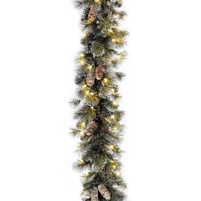 National Tree Company 24" Glittery Pine Garland with Clear Lights