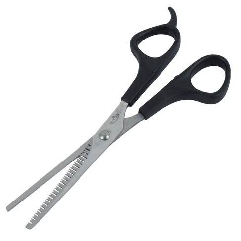 Unique Bargains Plastic Handle Thinning Shear Single Teeth Hair Scissors Black 1 Pc - image 1 of 4