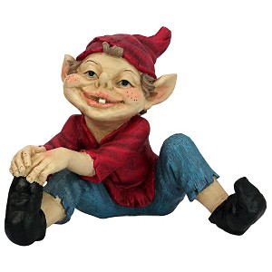 Design Toscano Eccentric Elf Garden Gnome Statue: Squeegee - 1 of 4