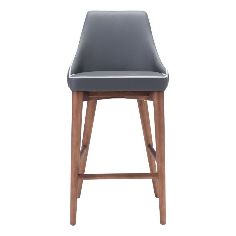 26&#34; Wing Back Faux Leather Counter Height Barstool - Dark Gray - ZM Home, 5 of 11