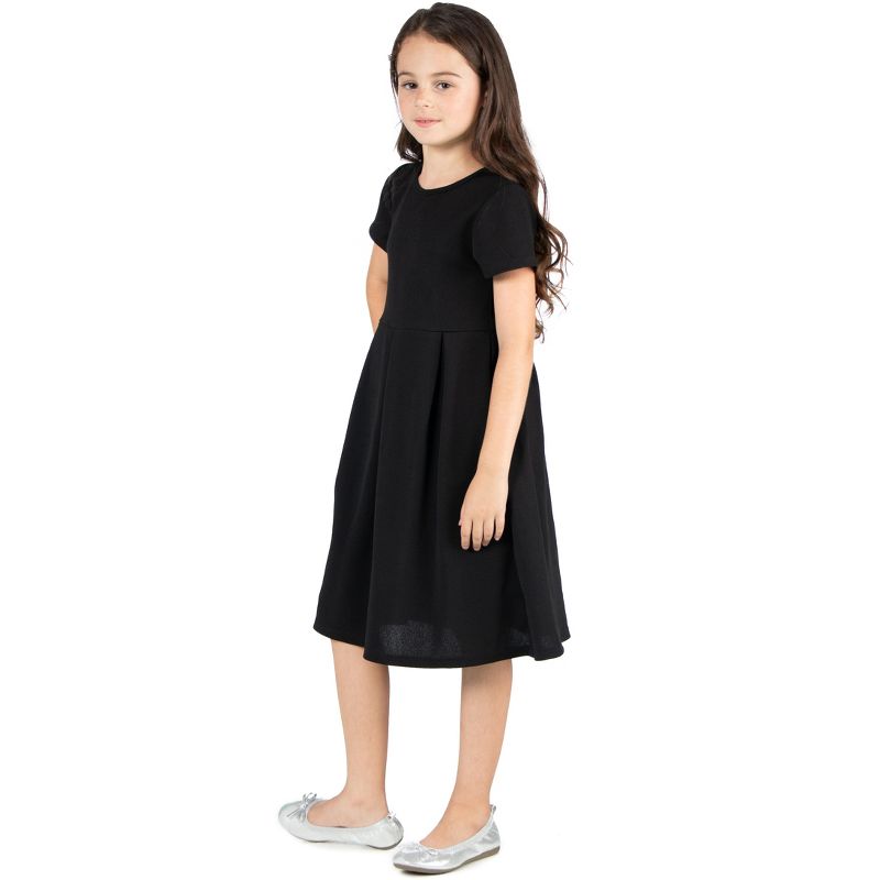 24seven Comfort Apparel Girls Short Sleeve Pleated Party Dress, 2 of 5