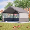 Hrinhom 50"W Extra Large Outdoor Dog House Tent 3-Sided Mesh Windows,Pet Shelter - 3 of 4
