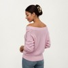 Anna-Kaci Women's Off-Shoulder Knit Sweater with Pointelle Sleeves and Relaxed Fit - 3 of 4