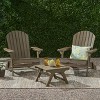 GDFStudio Cartagena Outdoor Acacia Wood 3 Piece Adirondack Chair Chat Set - 2 of 4