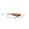 HomeRoots Golden Crocodile Brass Finish Sculpture - 3 of 4