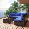7-Piece Patio Furniture Set, Outdoor Sectional Sofa w/ Dining Table & Thick Cushions, All-Weather PE Wicker for Garden, Deck, Lawn - 3 of 4