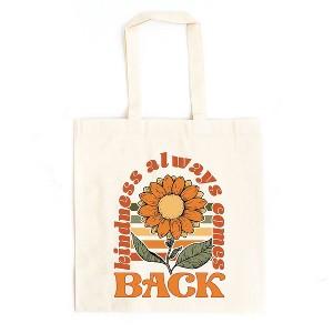 City Creek Prints Kindness Always Comes Back Retro Flower Canvas Tote Bag - 1 of 2