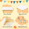 5 Piece Kiddy Table and Chair Set , Kids Wood Table with 4 Chairs Set Cartoon Animals - 4 of 4
