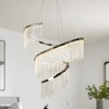 LNC Uranutican 1-Lights 31.5"  Luxury and Glam Empire Glass Integrated LED Chandelier, Silver - 2 of 4