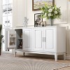 60"W 4-Door Sideboard Storage Cabinet with Adjustable Shelves, 2-Tier Door Shelves and Adjustable Foot Pads-Christopher Knight Home - 2 of 4