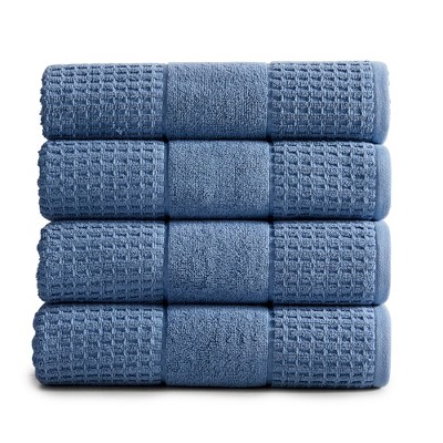 Market & Place Cotton Quick Dry Waffle Weave 4-Pack Bath Towel Set