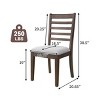 Set of 2 Armless Dining Chairs,Upholstered Kitchen Chairs with Rubberwood Frame,Modern Classic Wooden Dining Room Chair-Cuddlewood - 4 of 4