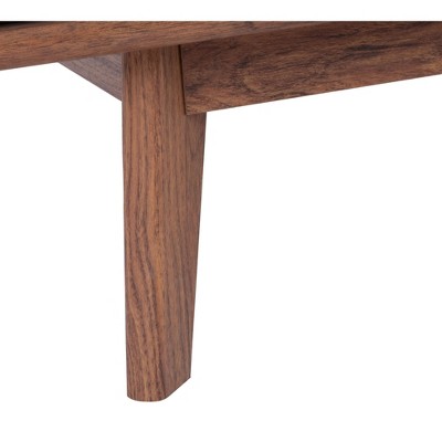 Rori Retro Chic Walnut Coffee Table with Metal Accents