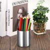 Unique Bargains Desk Stainless Steel Pencil Pen Holders Cup Makeup Brush Holder 1 Pc - 2 of 4