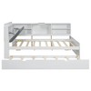 NicBex Full Platform Bed 81" L Modern Wooden Bed Frame with Storage Headboard, Shelves, Trundle for Bedroom, Guest Room, No Box Spring Required - 3 of 4