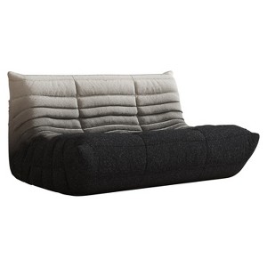 SYFERLORY Armless 2-Seat Togo Two Seater Large Bean Bag Sofa，White and Black - 1 of 4