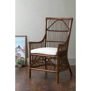 Walton Rattan Occasional Chair Brown - East At Main: Handcrafted, Coastal Farmhouse Design, No Assembly Required - 1 of 4