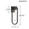 Possini Euro Design Villa Lane 18 1/2" High Modern Outdoor Wall Light Fixture Mount Porch House Exterior Set of 2 Weatherproof Black Clear Glass Shade - 4 of 4