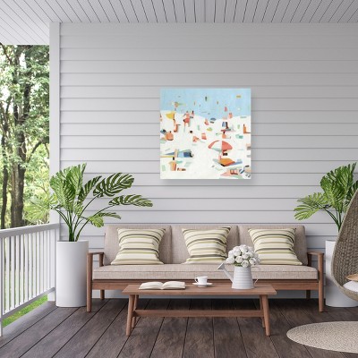 Emma Scarvey Summer Confetti III 14x14 Blue and White Canvas Print
