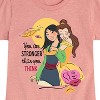 Girls' - Disney Princess - Belle and Mulan Stronger Than You Think Fitted Short Sleeve Graphic T-Shirt - 2 of 4