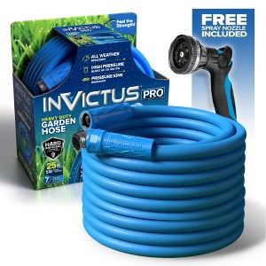 Invictus PRO Heavy Duty Garden Hose with 10-Function Spray Nozzle – Lightweight, Kink-Free, 400 PSI Flexible Water Hose - 1 of 4