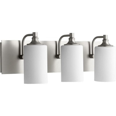 Quorum Lighting Celeste Glass 3-Light Satin Nickel Vanity Fixture