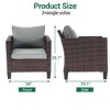 Sonkuki 3-Piece Patio Sofa Set Wicker Furniture Set Brown/Gray Rattan with Side Table - 3 of 4