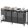 Heybly Laundry Basket,2 x 18.5 Gal Laundry Separator Hamper with Heavy Duty Rolling Wheels, Divider Sorter with Removable Bags - 2 of 3