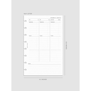 2026 Dated Weekly Task Planner Insert | Monday Start | Cloth & Paper - 1 of 4