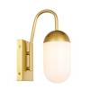 Elegant Lighting Kace 1 light Brass and frosted white glass wall sconce - 2 of 4