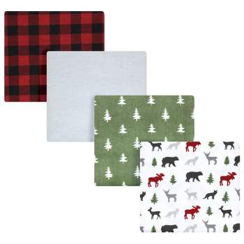 Hudson Baby Unisex Baby Cotton Flannel Receiving Blankets, Woodland Christmas, One Size