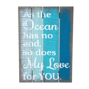 Beachcombers The Ocean Has No End Coastal Plaque Sign Wall Hanging Decor Decoration For The Beach 11 x 15.75 x 0.25 Inches. - 1 of 2