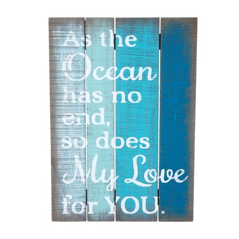 Beachcombers The Ocean Has No End Coastal Plaque Sign Wall Hanging Decor Decoration For The Beach 11 x 15.75 x 0.25 Inches. - image 1 of 2