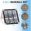 2-in-1 Baseball & Softball Pitching Rebounder Net, Adjustable Angle 9-Goal Sports Net with Bounce Back Trainer for Hitting & Fielding - 2 of 4