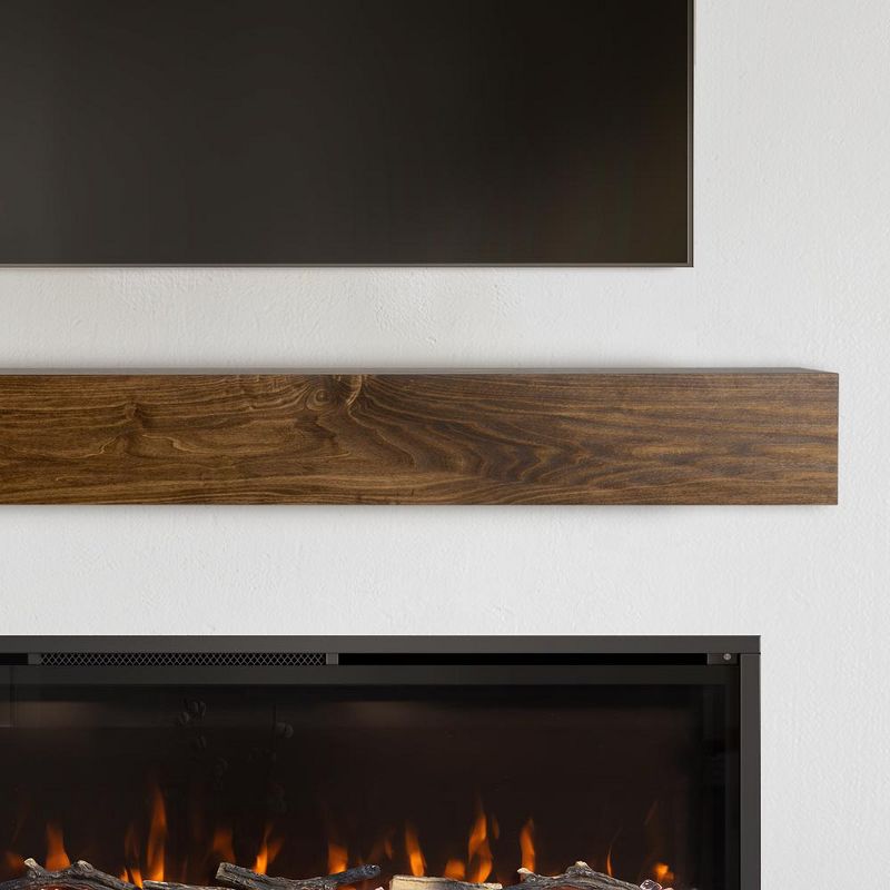 Modern Ember Boone Wood Fireplace Mantel Shelf with Tall Boxed Design, 3 of 10