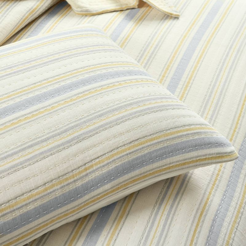 Solange Stripe Kantha Pick Stitch Yarn Dyed Cotton Woven Quilt/Coverlet Set - Lush Décor, 6 of 11