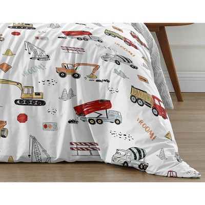 Sweet Jojo Designs Full/Queen Comforter Bedding Set Construction Truck Red Blue and Grey 3pc — фото 6
