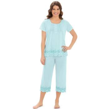 Collections Etc Embroidered Border Pajama Set